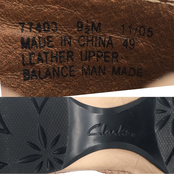 CLARKS ARTISAN 2 Tone Soft Pink Cream Leather Upper Open Slide Sandals size 9.5 - Picture 15 of 16